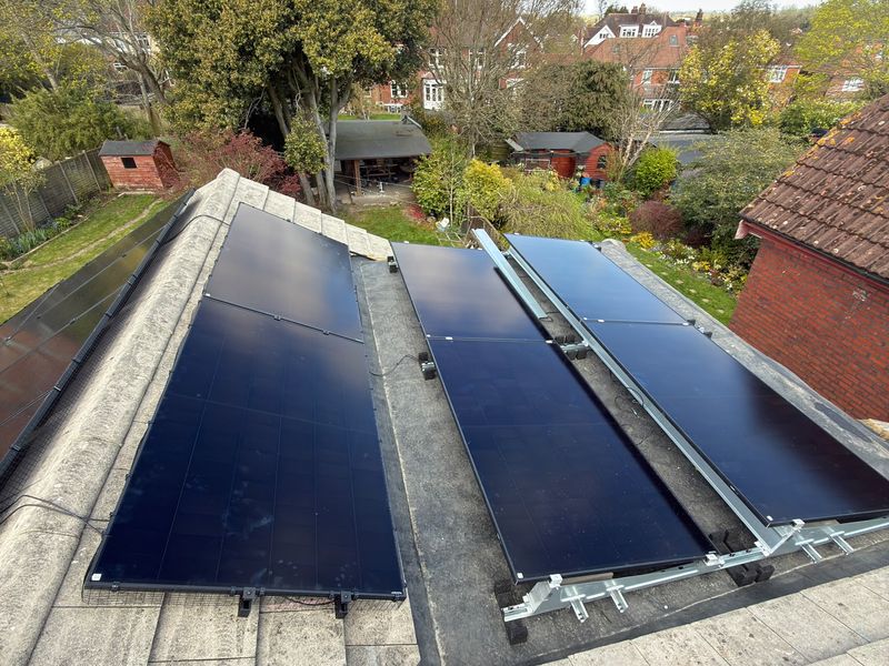 Panels on flat and pitched roofs, installed by Solent Solar